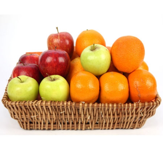 Crunchy Apples and Orange Fruit Basket delivery to UK [United Kingdom]
