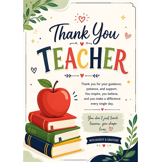 Thank You Teacher Greeting Card