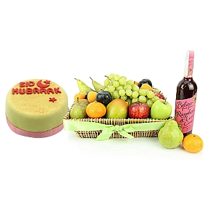 Eid Fruit Splash Basket with Cake