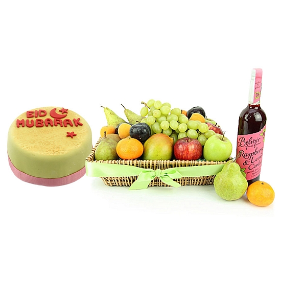 Eid Fruit Splash Basket with Cake