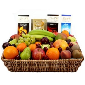 Lindt Excellence Chocolates Fruit Basket